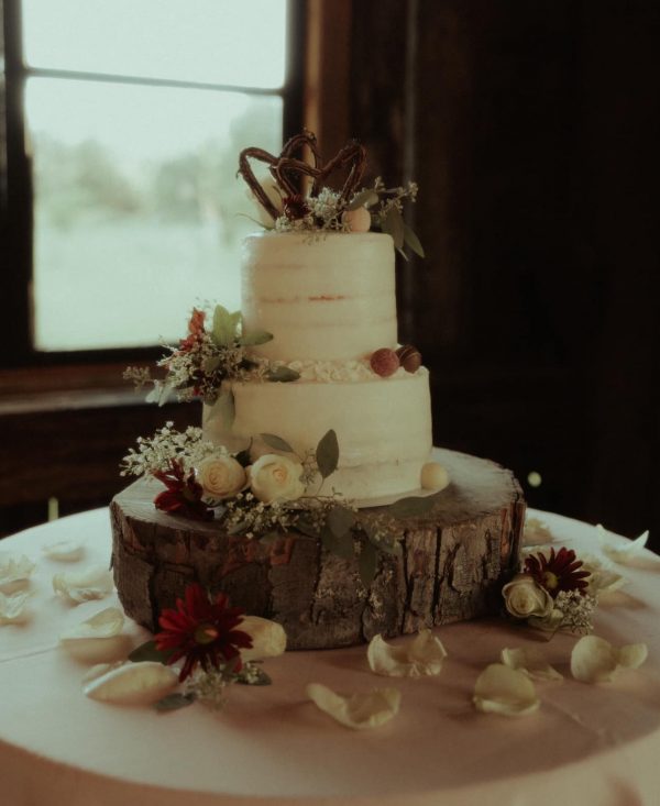 2 Tier Semi-Naked wedding cake
